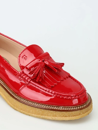 Shop Tod's Flat Shoes In Red