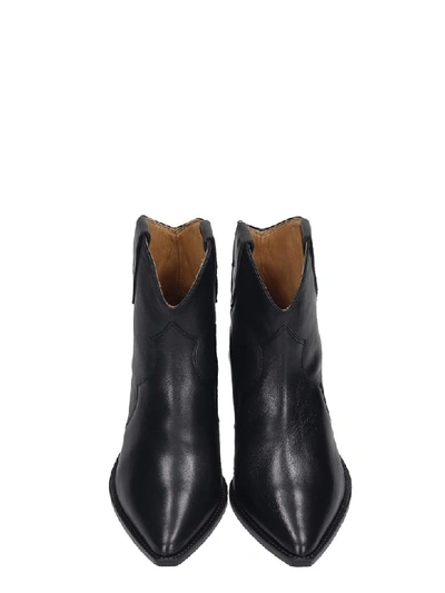 Shop Isabel Marant Dewina Texan Ankle Boots In Black Leather