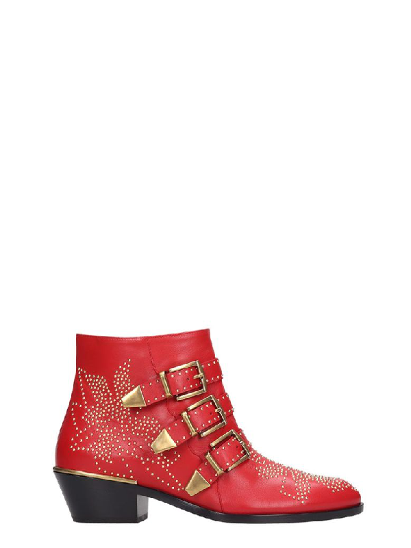 chloe susanna boots red