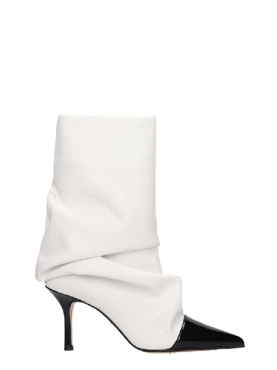 Shop Marc Ellis High Heels Ankle Boots In White Leather