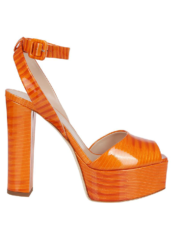 orange platform sandals