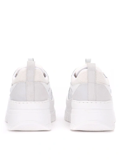 Shop Chiara Ferragni White Leather And Fabric Sneaker In Bianco