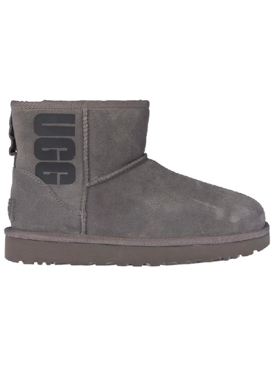 Shop Ugg Classic Mini Logo Boots In Grey
