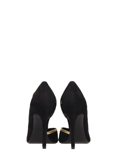 Shop Balmain Black Suede Leather Pumps