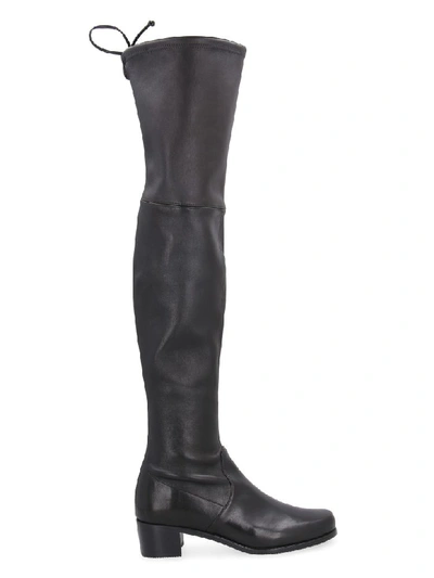 Shop Stuart Weitzman Midland Stretch Leather Over-the-knee Boots In Black