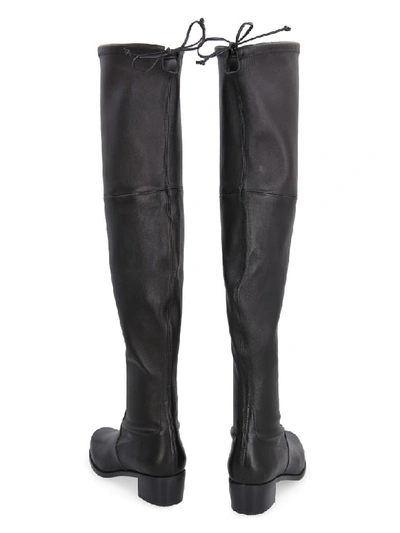Shop Stuart Weitzman Midland Stretch Leather Over-the-knee Boots In Black