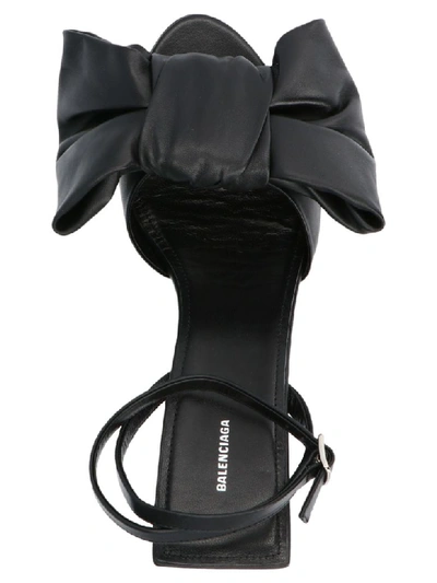 Shop Balenciaga Square Knife Bow Shoes In Black