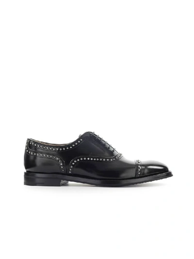 Shop Church's Polished Fume Black Anna Met Oxford Lace-up In Nero (black)