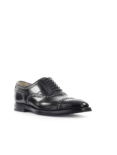Shop Church's Polished Fume Black Anna Met Oxford Lace-up In Nero (black)