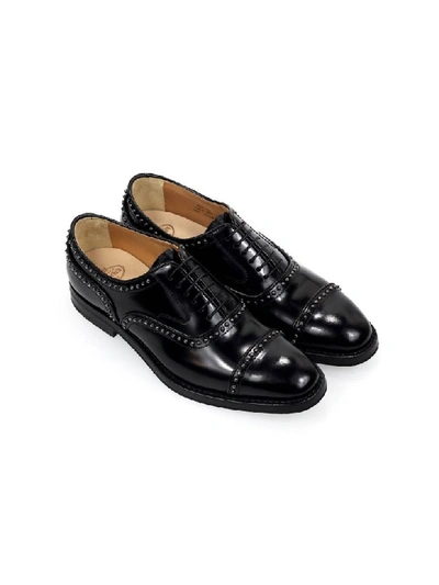 Shop Church's Polished Fume Black Anna Met Oxford Lace-up In Nero (black)