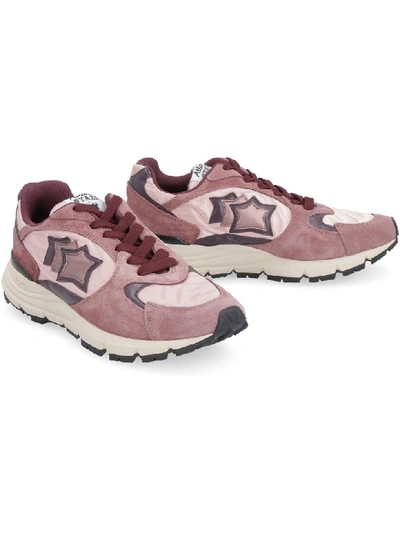 Shop Atlantic Stars Mira Techno-fabric And Leather Sneakers In Pink