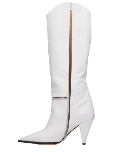 Shop Alexandre Birman Dora Boot 90 Boots In White Leather