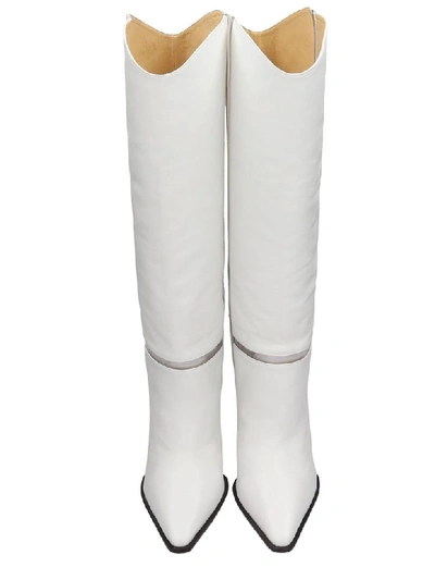 Shop Alexandre Birman Dora Boot 90 Boots In White Leather