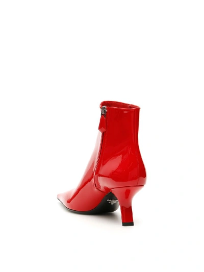Shop Prada Patent Booties In Rosso (red)