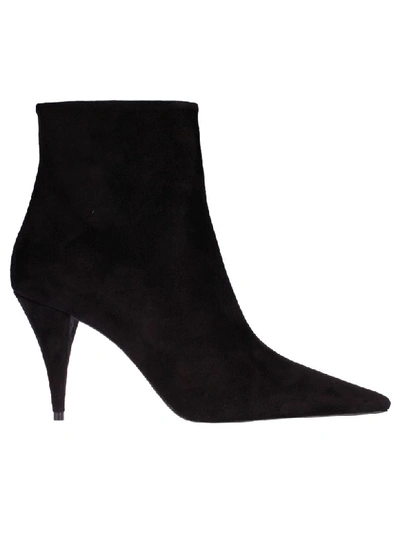 Shop Saint Laurent Kiki 85 Zip Boots In Black