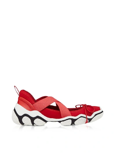 Shop Red Valentino Amarillo Nylon Criss Cross Sneakers