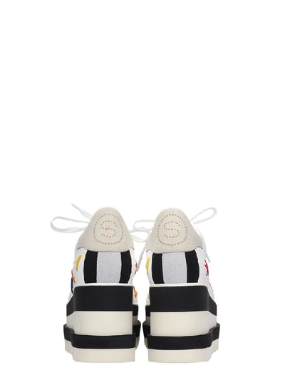 Shop Stella Mccartney Elyse Monogramm Lace Up Shoes In White Faux Leather