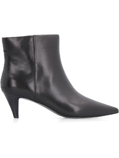 Shop Ash Cameron Leather Ankle Boots In Black