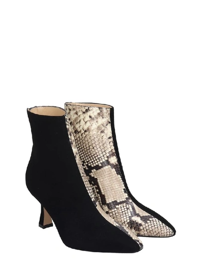 Shop Fabio Rusconi High Heels Ankle Boots In Black Suede And Leather