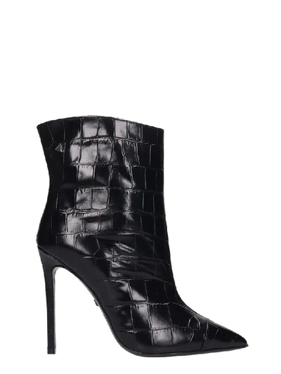 Shop Greymer High Heels Ankle Boots In Black Leather