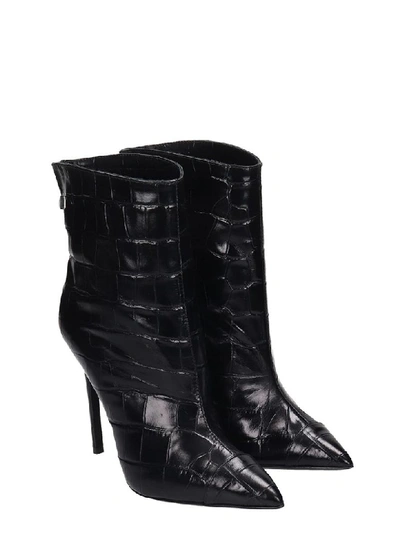 Shop Greymer High Heels Ankle Boots In Black Leather