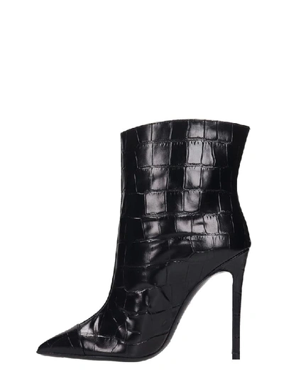 Shop Greymer High Heels Ankle Boots In Black Leather