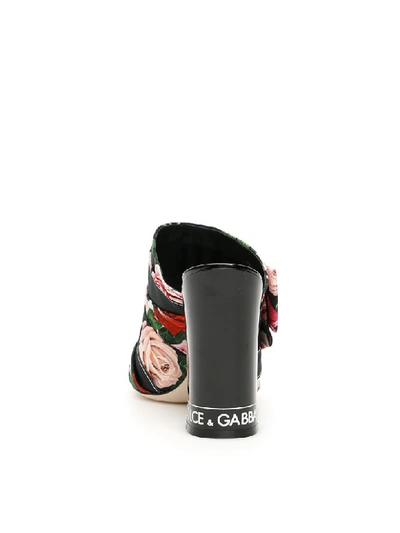 Shop Dolce & Gabbana Keira Mules In Mix Rose Fdo Bco Nat (black)