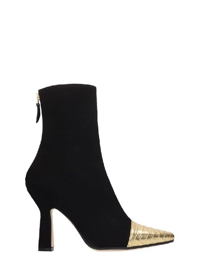 Shop Paris Texas High Heels Ankle Boots In Black Suede