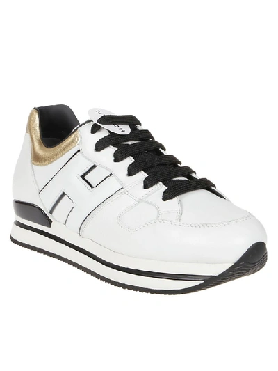Shop Hogan H222 Piping Sneaker In Bianco/oro Pallido