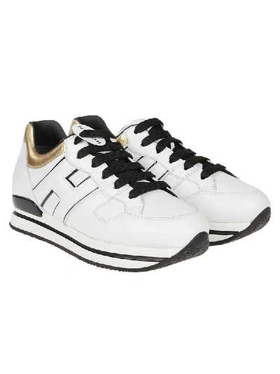 Shop Hogan H222 Piping Sneaker In Bianco/oro Pallido