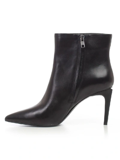 Shop Ash Ankle Boots Heel 7 Leather In Black