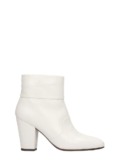 Shop Chie Mihara Ebro High Heels Ankle Boots In White Leather