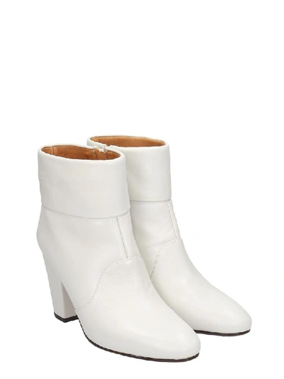Shop Chie Mihara Ebro High Heels Ankle Boots In White Leather