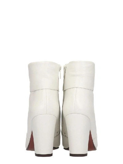 Shop Chie Mihara Ebro High Heels Ankle Boots In White Leather