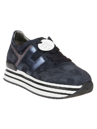 Shop Hogan H483 New H222 Sneaker In Qyh Notte/catrame/blu