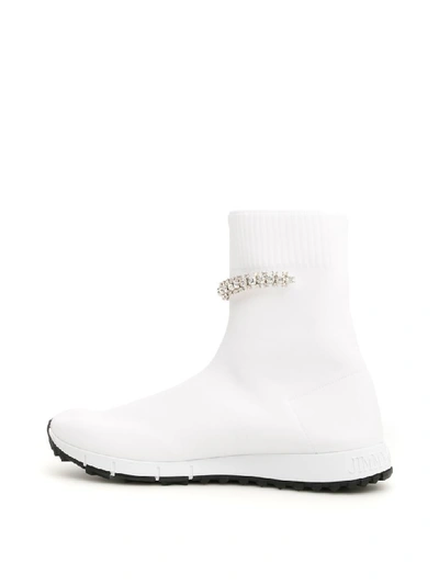 Shop Jimmy Choo Regena Sneakers In White Crystal (white)