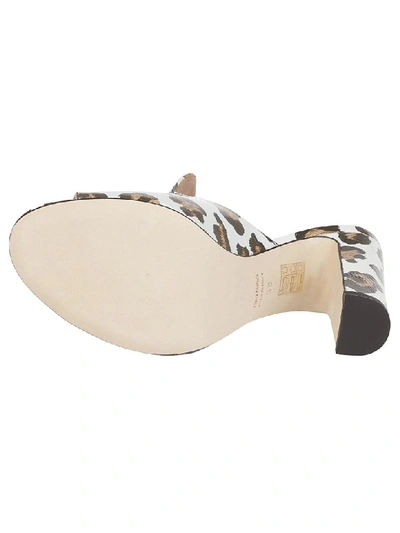 Shop Paris Texas Leopard Print High Heel Mules In White