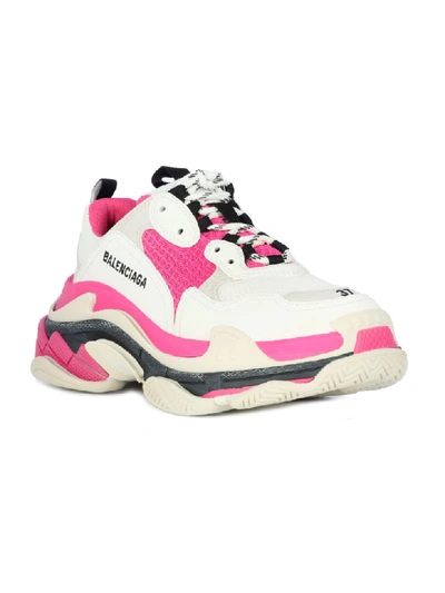 Shop Balenciaga Triple S Sneaker In White Pink Grey