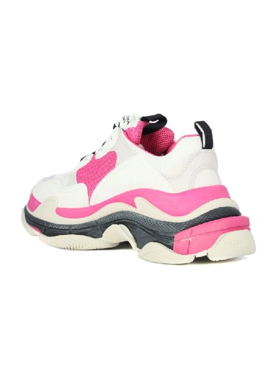 Shop Balenciaga Triple S Sneaker In White Pink Grey