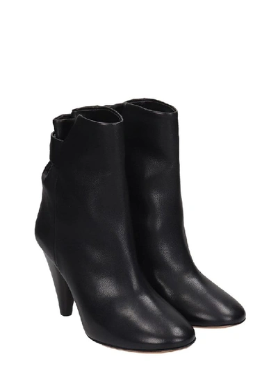 Shop Isabel Marant Lystal High Heels Ankle Boots In Black Leather