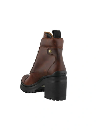 Shop Miu Miu Leather Ankle Boots In Brown