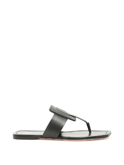 Shop Roger Vivier Viv Sellier Thong Sandals In Nero (black)