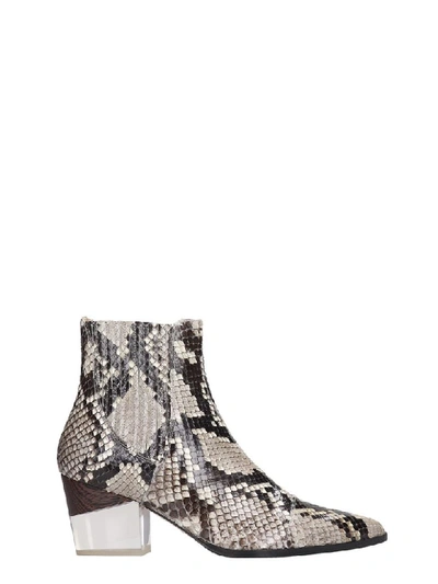 Shop Alexandre Birman Low Heels Ankle Boots In Animalier Leather