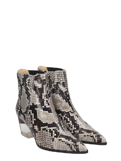 Shop Alexandre Birman Low Heels Ankle Boots In Animalier Leather