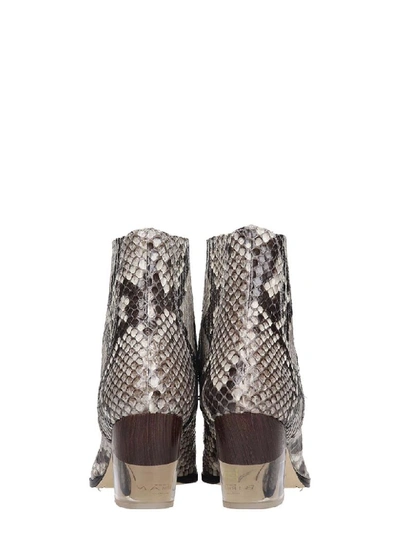 Shop Alexandre Birman Low Heels Ankle Boots In Animalier Leather