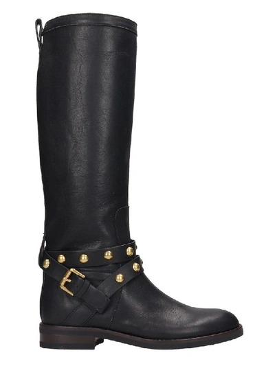 Shop See By Chloé Low Heels Boots In Black Leather