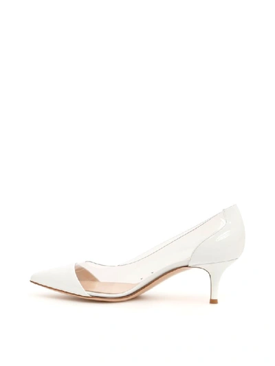 Shop Gianvito Rossi Plexi 55 Pumps In White Trasp (white)