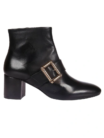 Shop Anna Baiguera Annalia Buckle Ankle Boots In Natural Black