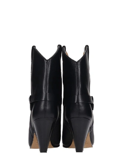 Shop Isabel Marant Deane High Heels Ankle Boots In Black Leather