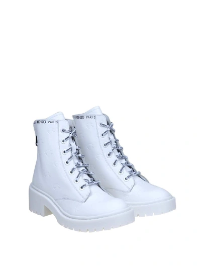 Shop Kenzo Anfibio Pike In Pelle Colore Bianco In Cuir